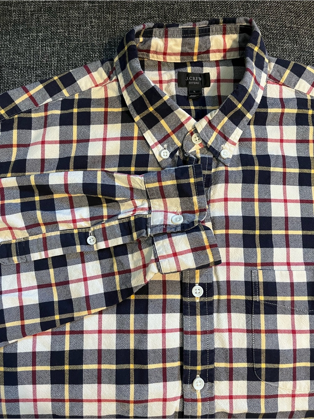 J Crew Oxford Plaid Dress Shirt